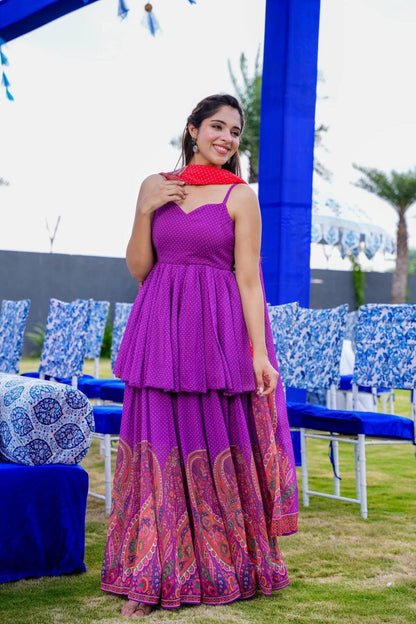 Purple Haze georgette Sharara set