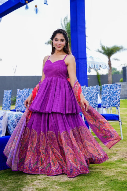 Purple Haze georgette Sharara set