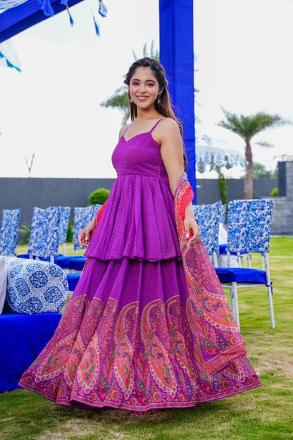 Purple Haze georgette Sharara set