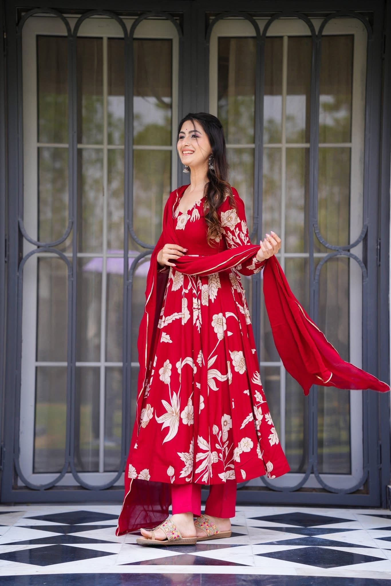 Flame Lily Red Suit Set