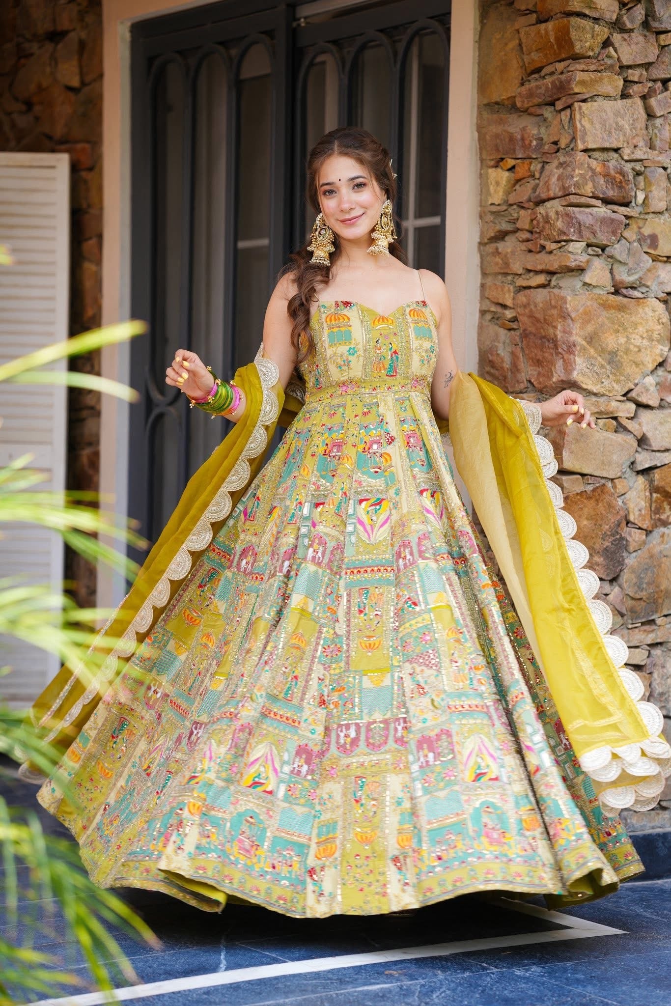 Dastaan Yellow Maxi Set