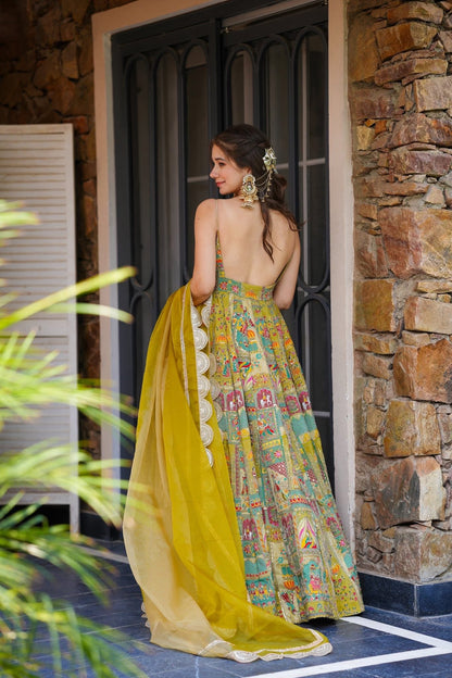 Dastaan Yellow Maxi Set