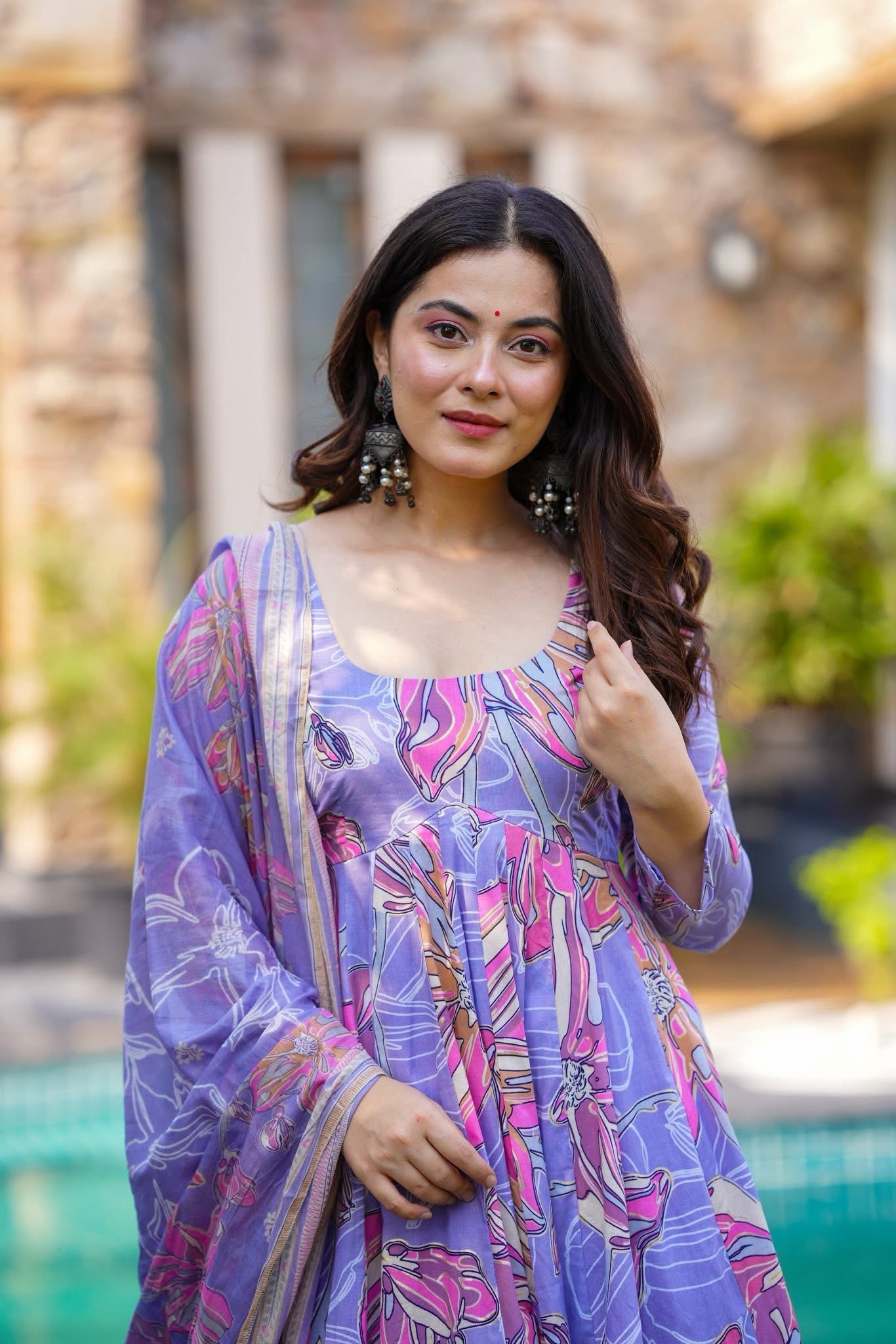 Lavender Sky Cotton Suit Set