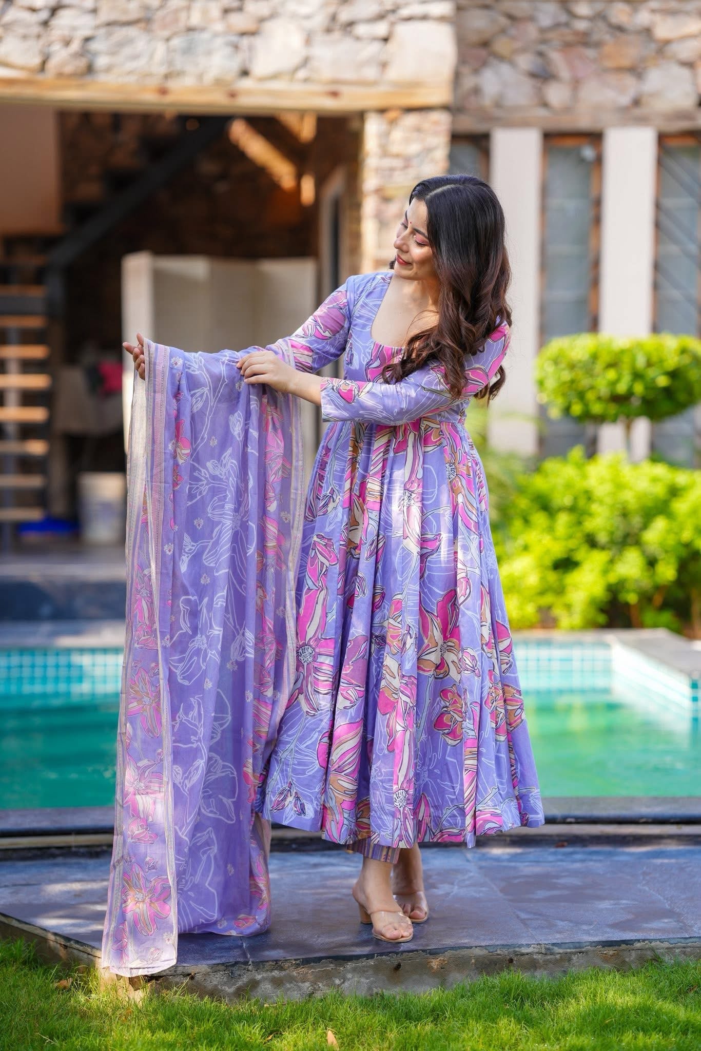 Lavender Sky Cotton Suit Set