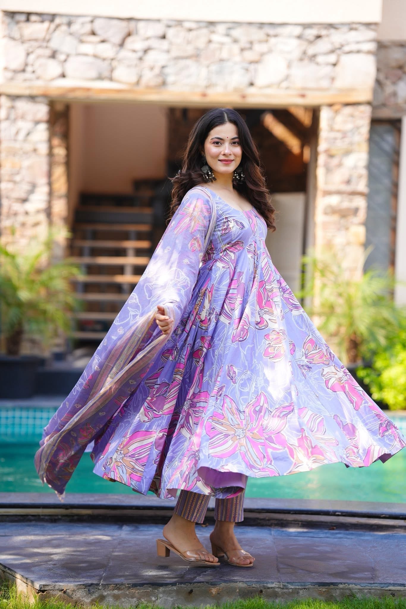 Lavender Sky Cotton Suit Set