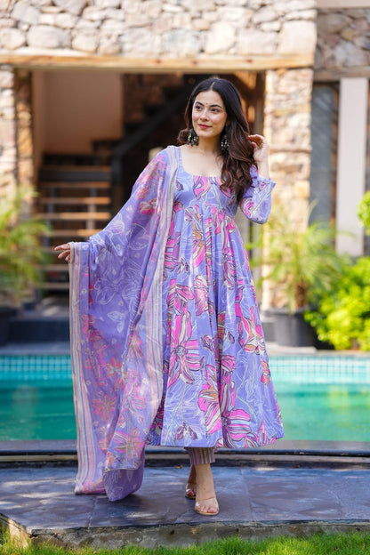 Lavender Sky Cotton Suit Set