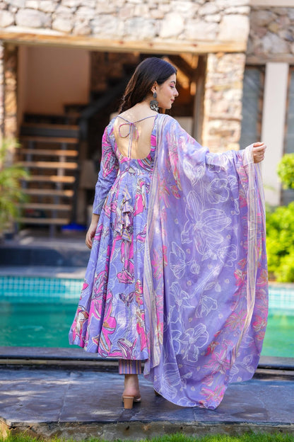 Lavender Sky Cotton Suit Set