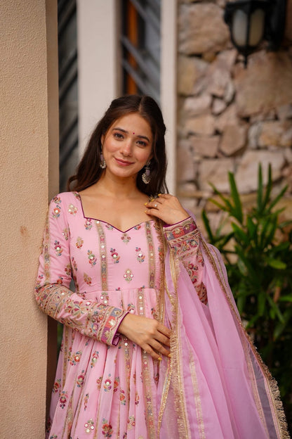 Mehfil Pink Maxi Set