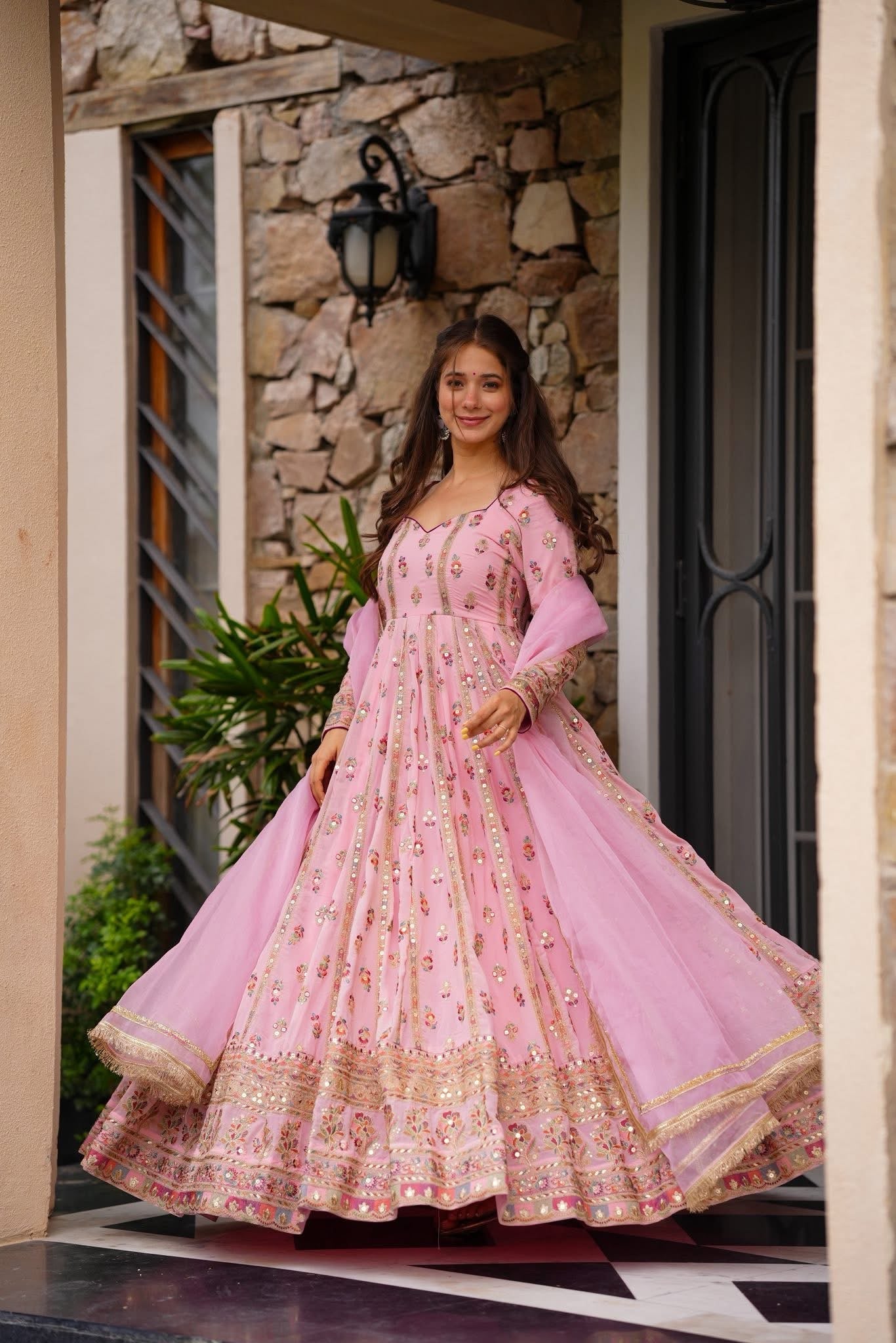 Mehfil Pink Maxi Set