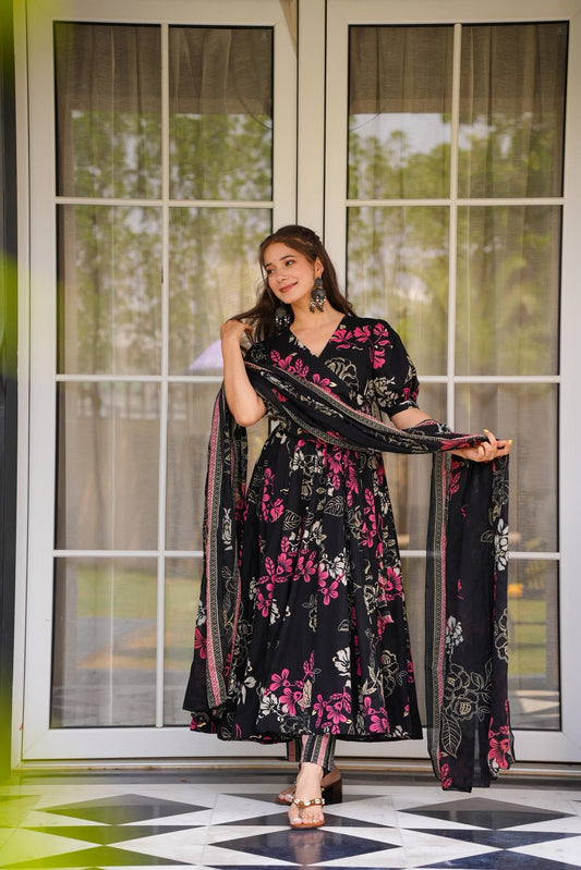 Garnet Glow Cotton Suit Set