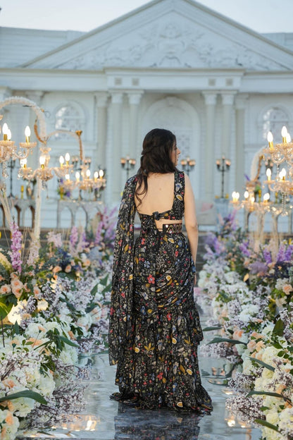 padmashree black crepe saree