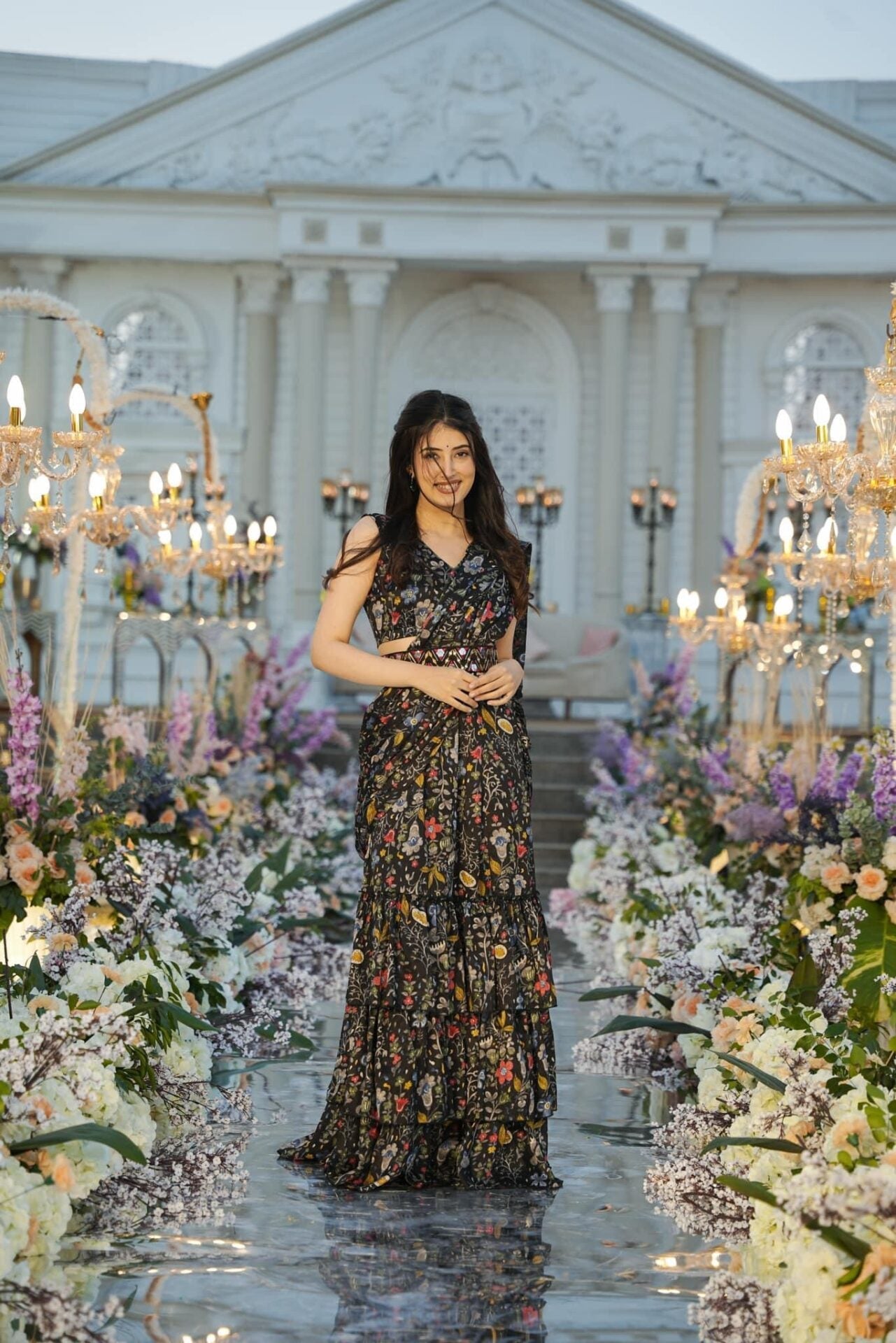 padmashree black crepe saree