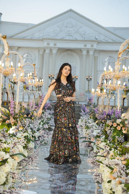 padmashree black crepe saree