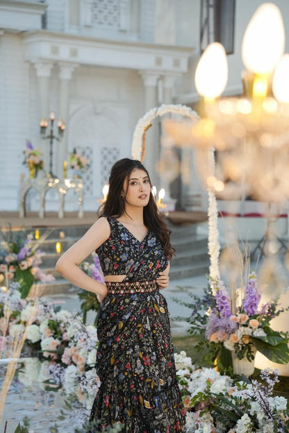 padmashree black crepe saree