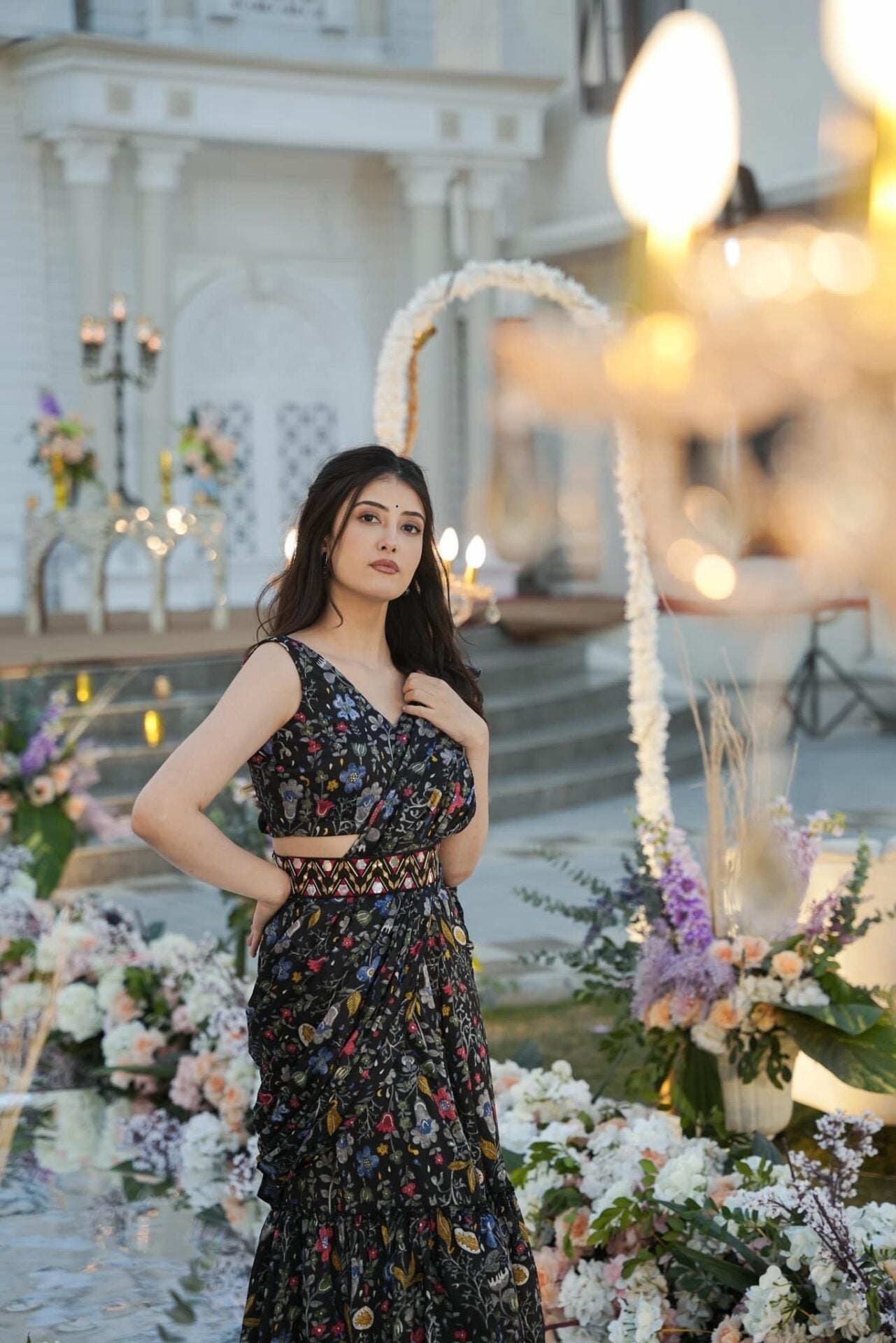 padmashree black crepe saree