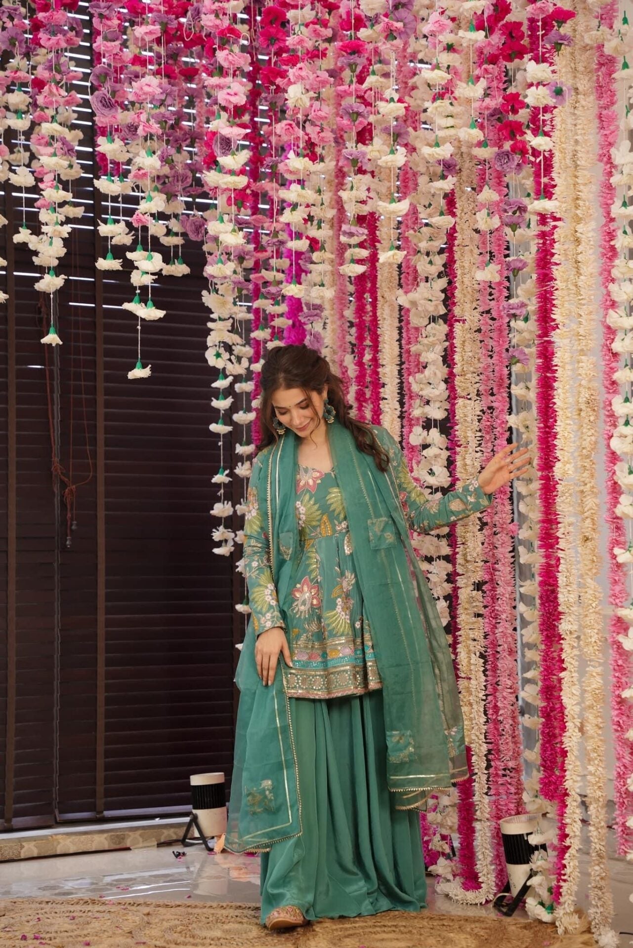 Stella green embroidered suit set