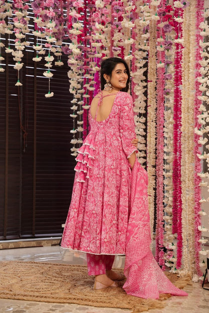 Naira pink cotton suit set