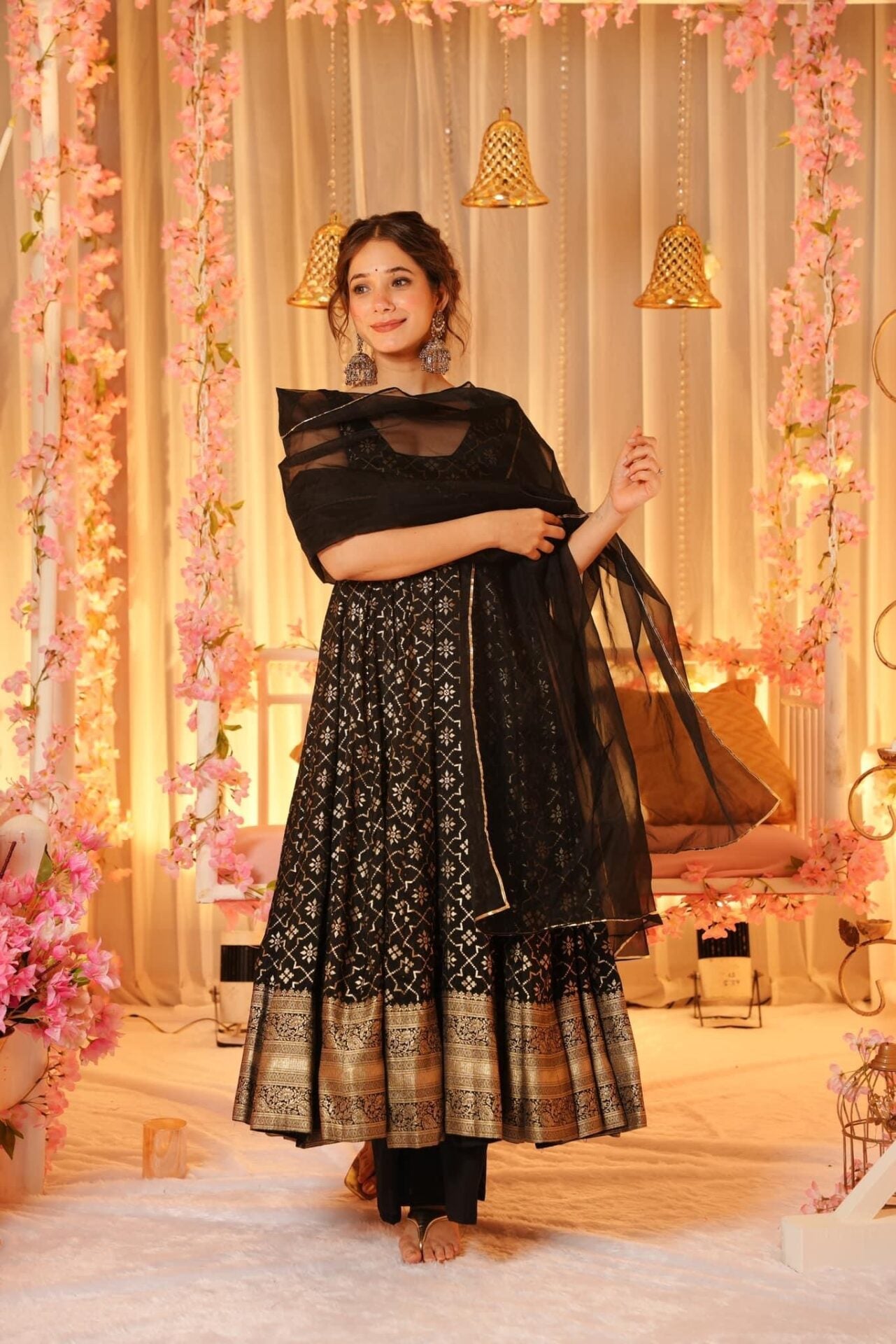 Silken Nightfall black suit set