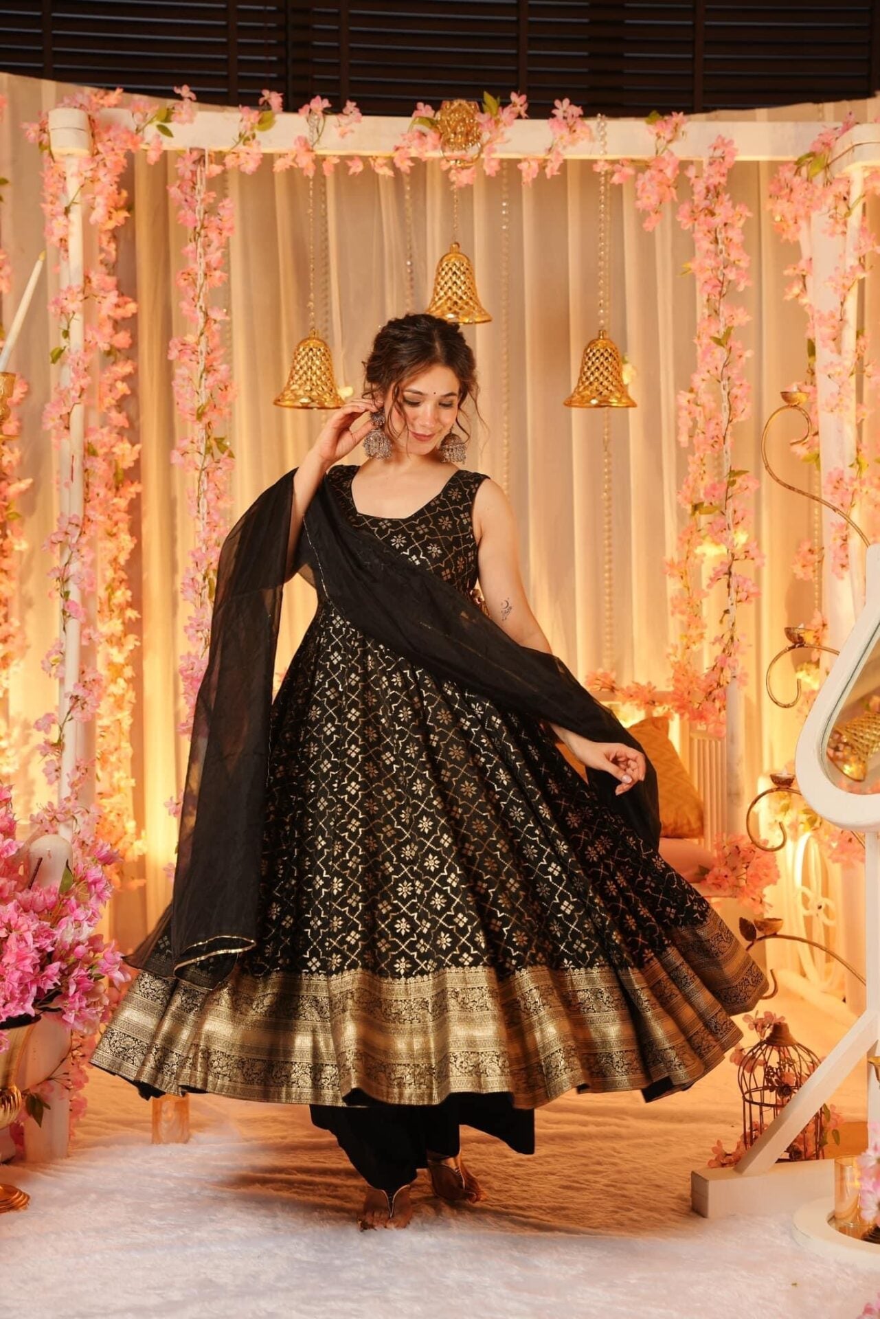 Silken Nightfall black suit set