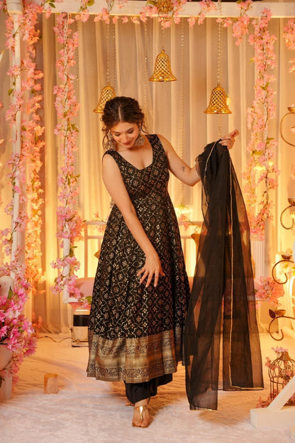 Silken Nightfall black suit set