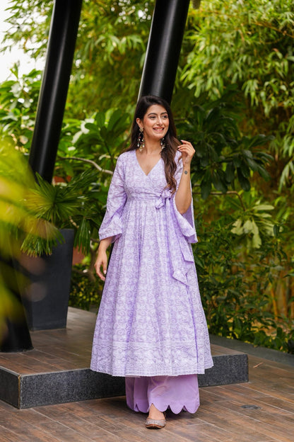 Elsa Lavender Kurta Palazzo Set