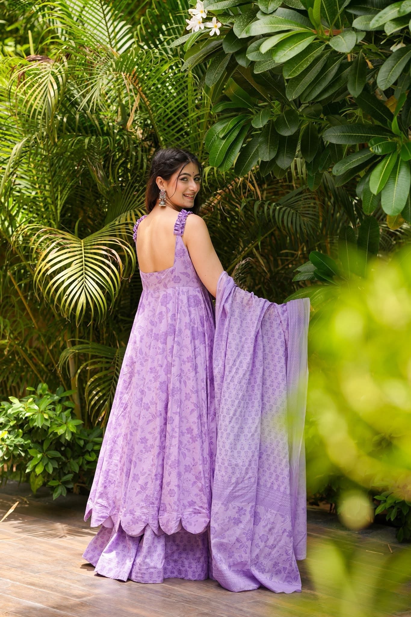 Mauve Velvet Cotton Suit Set