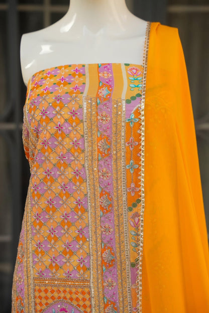 Saffron Soul Unstitched Suit Set
