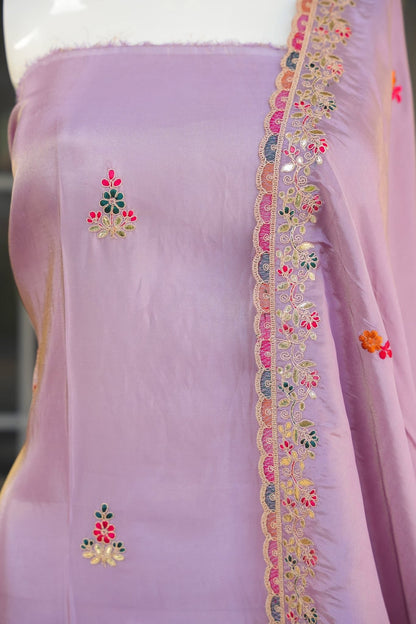 Silken Lilac Unstitched Suit Set