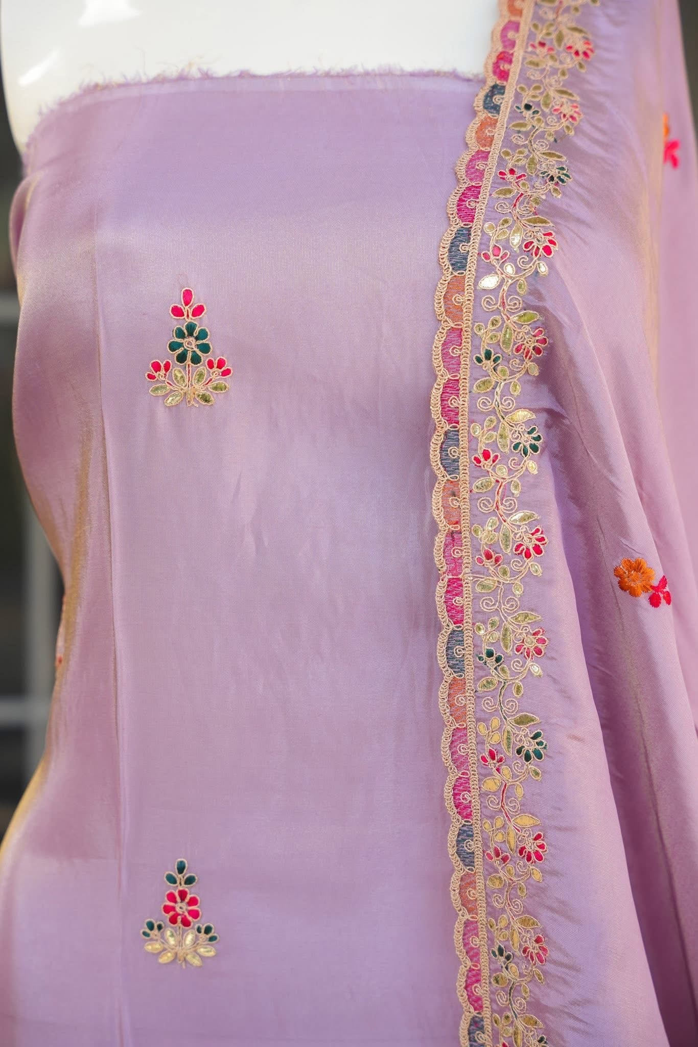 Silken Lilac Unstitched Suit Set