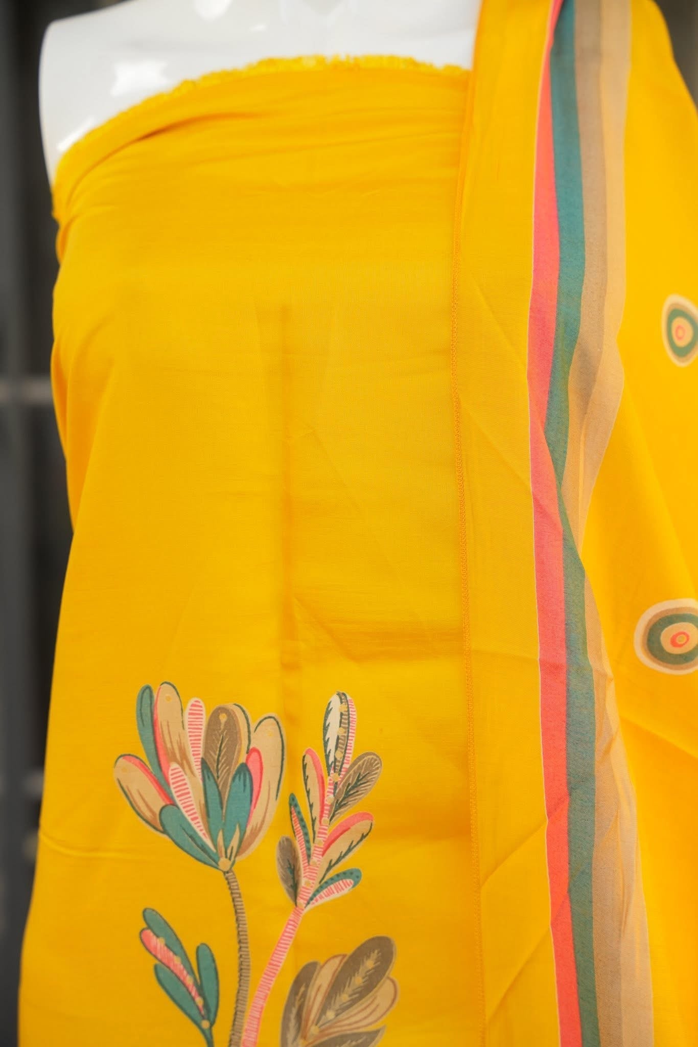 Riwaayat Mustard Unstitched Suit Set