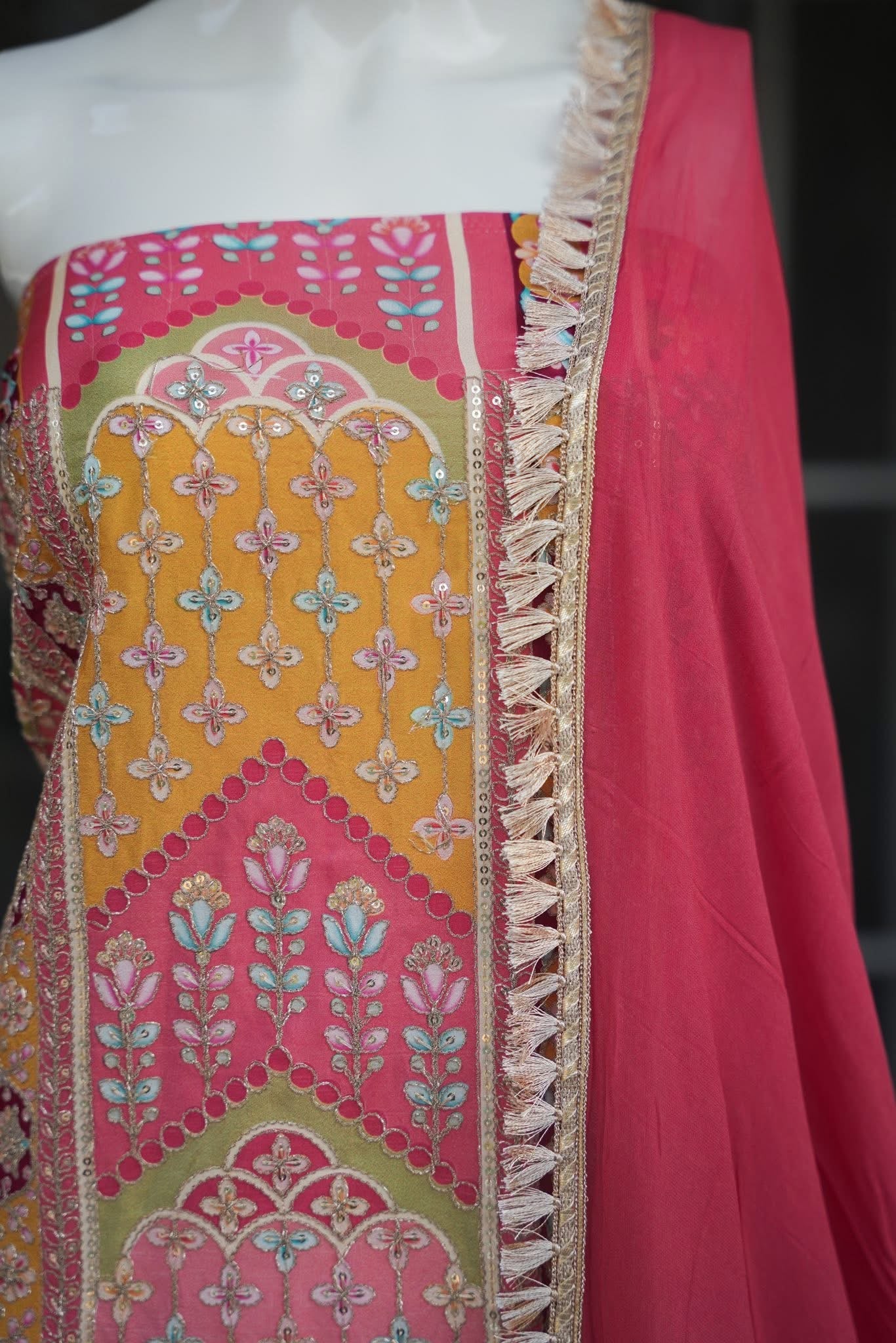 Yeesha Embroidered Unstitched Suit Set