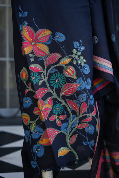 Maira Black Unstitched Suit Set