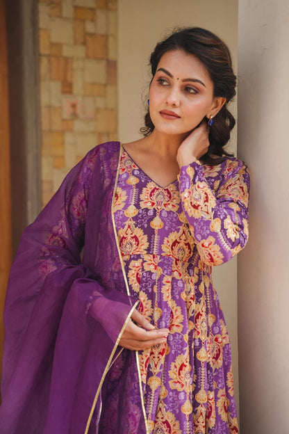 PRANAVI PURPLE HEAVY SUIT SET