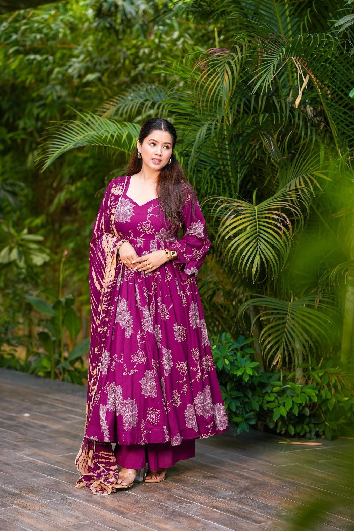 Maaya Scarlet Rayon Suit Set