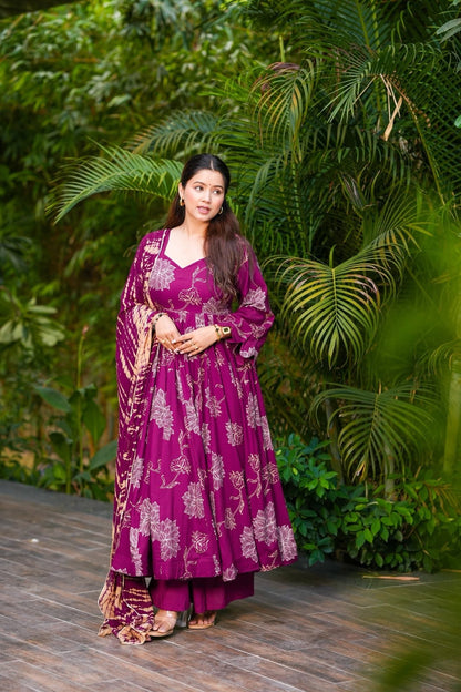 Maaya Scarlet Rayon Suit Set