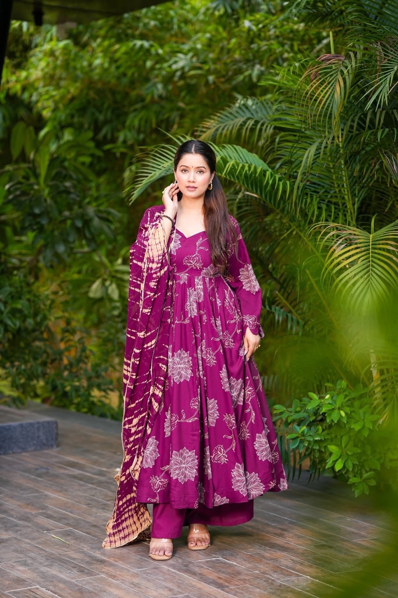 Maaya Scarlet Rayon Suit Set