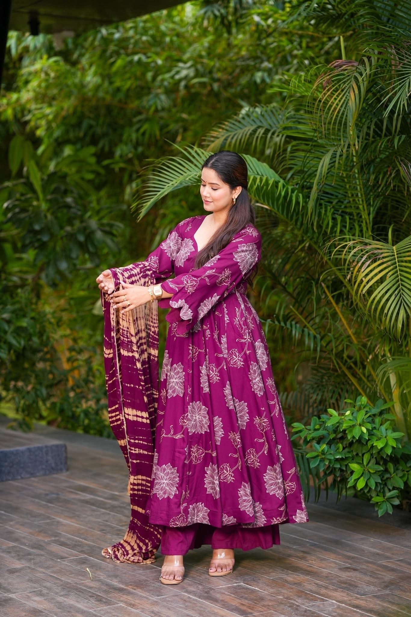 Maaya Scarlet Rayon Suit Set