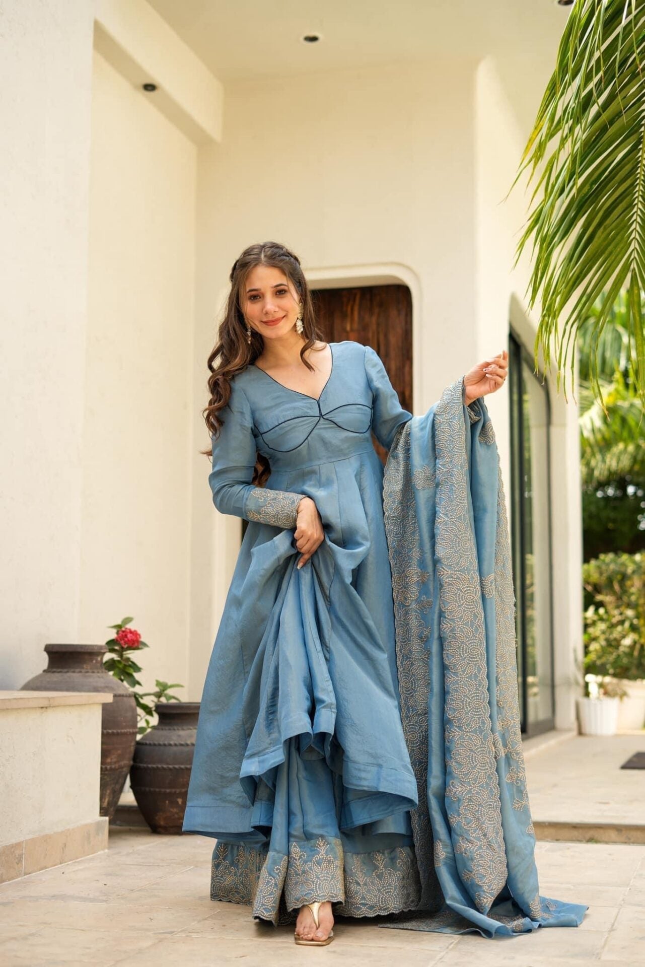 New Shivanya blue cosmos suit set