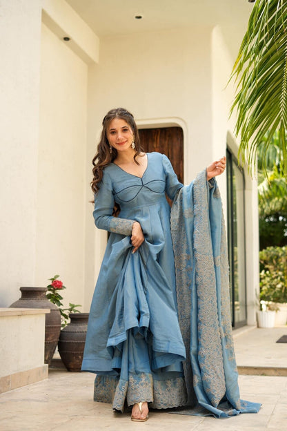 New Shivanya blue cosmos suit set