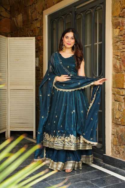 Zarkaar Organza Shimmer Suit Set