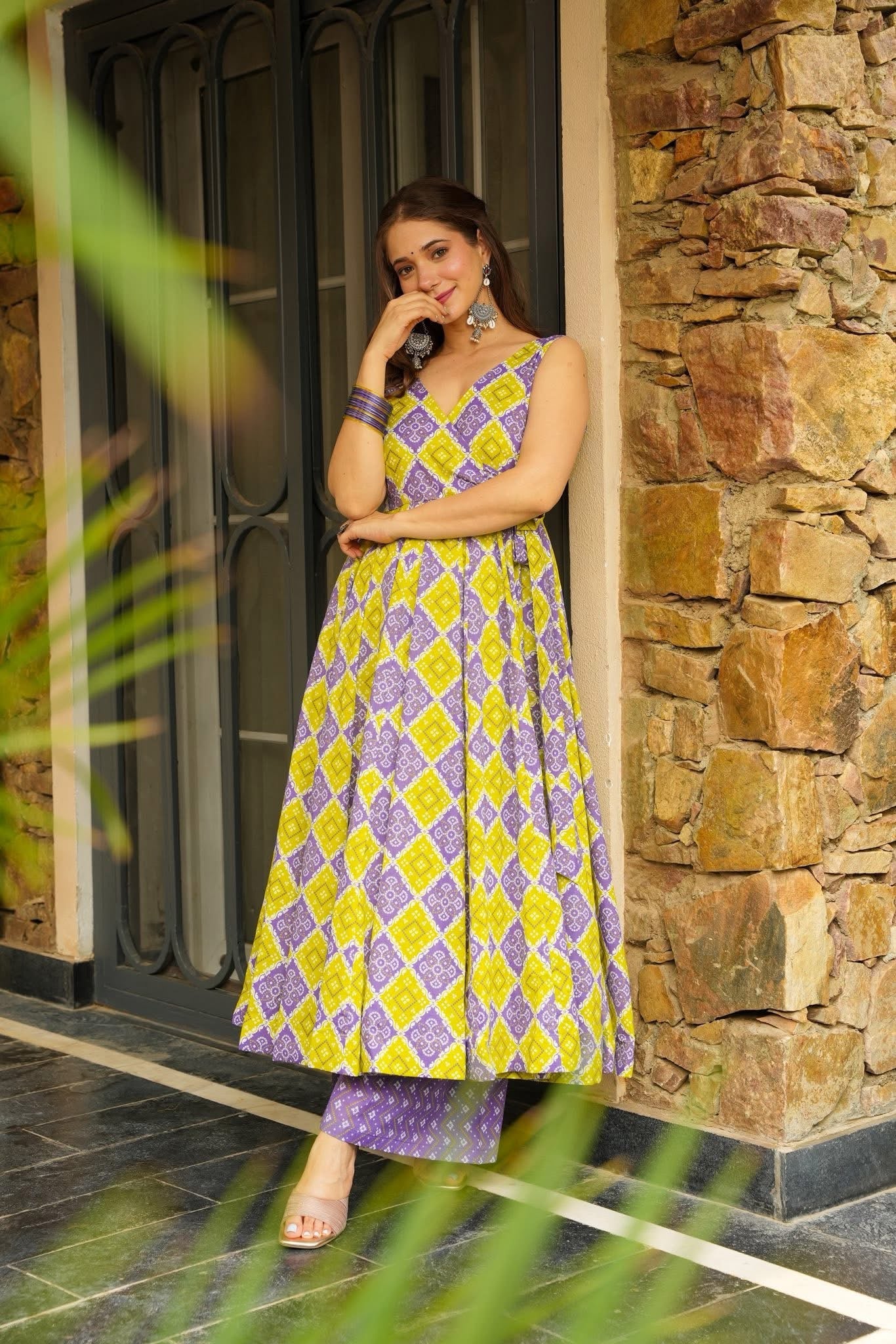 Lemon Lavendaze Kurta Palazzo Set