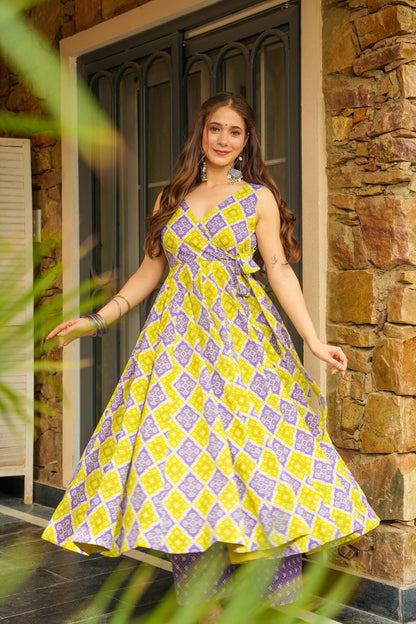 Lemon Lavendaze Kurta Palazzo Set