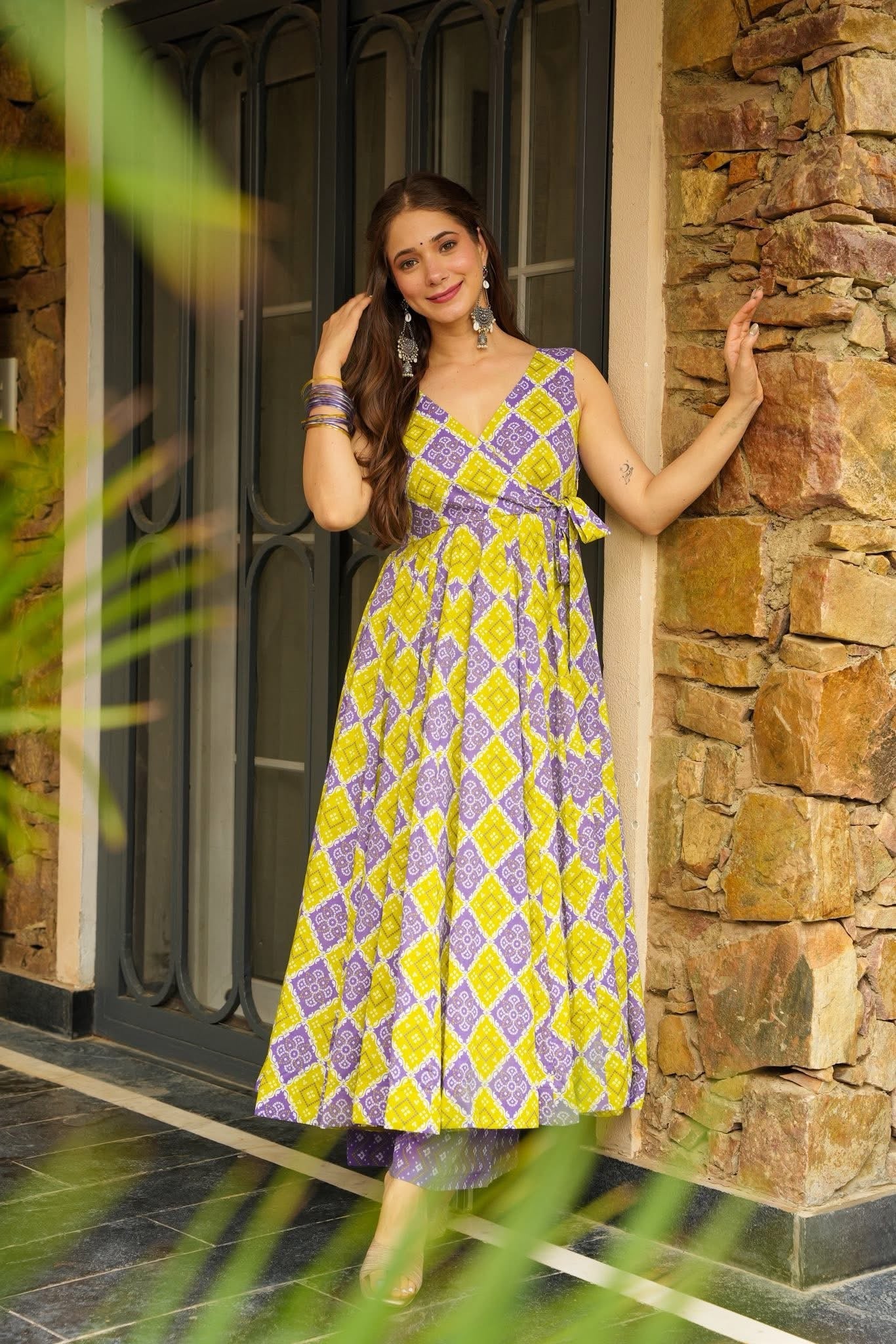 Lemon Lavendaze Kurta Palazzo Set