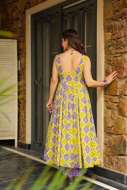 Lemon Lavendaze Kurta Palazzo Set