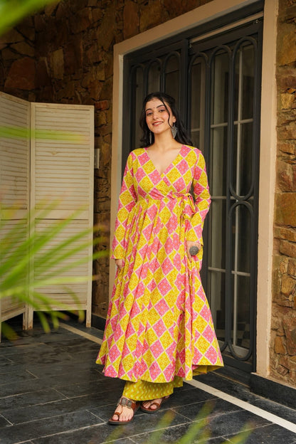 Rozana Pop Kurta Palazzo Set