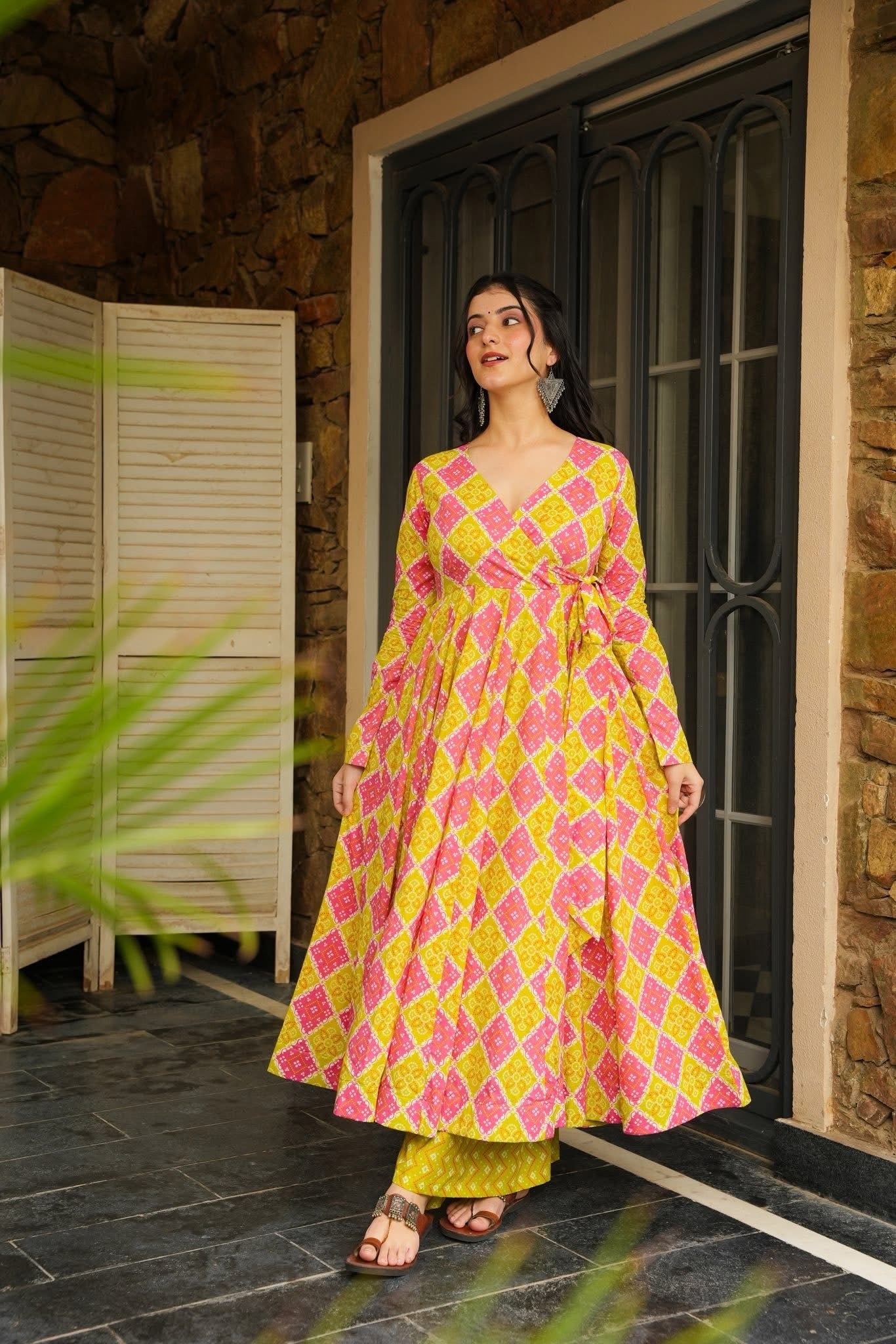 Rozana Pop Kurta Palazzo Set