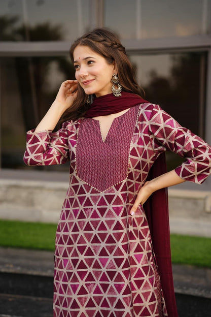 farisa muslin suit set