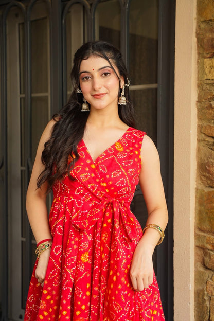 Bandhani Swirl Kurta Palazzo Set