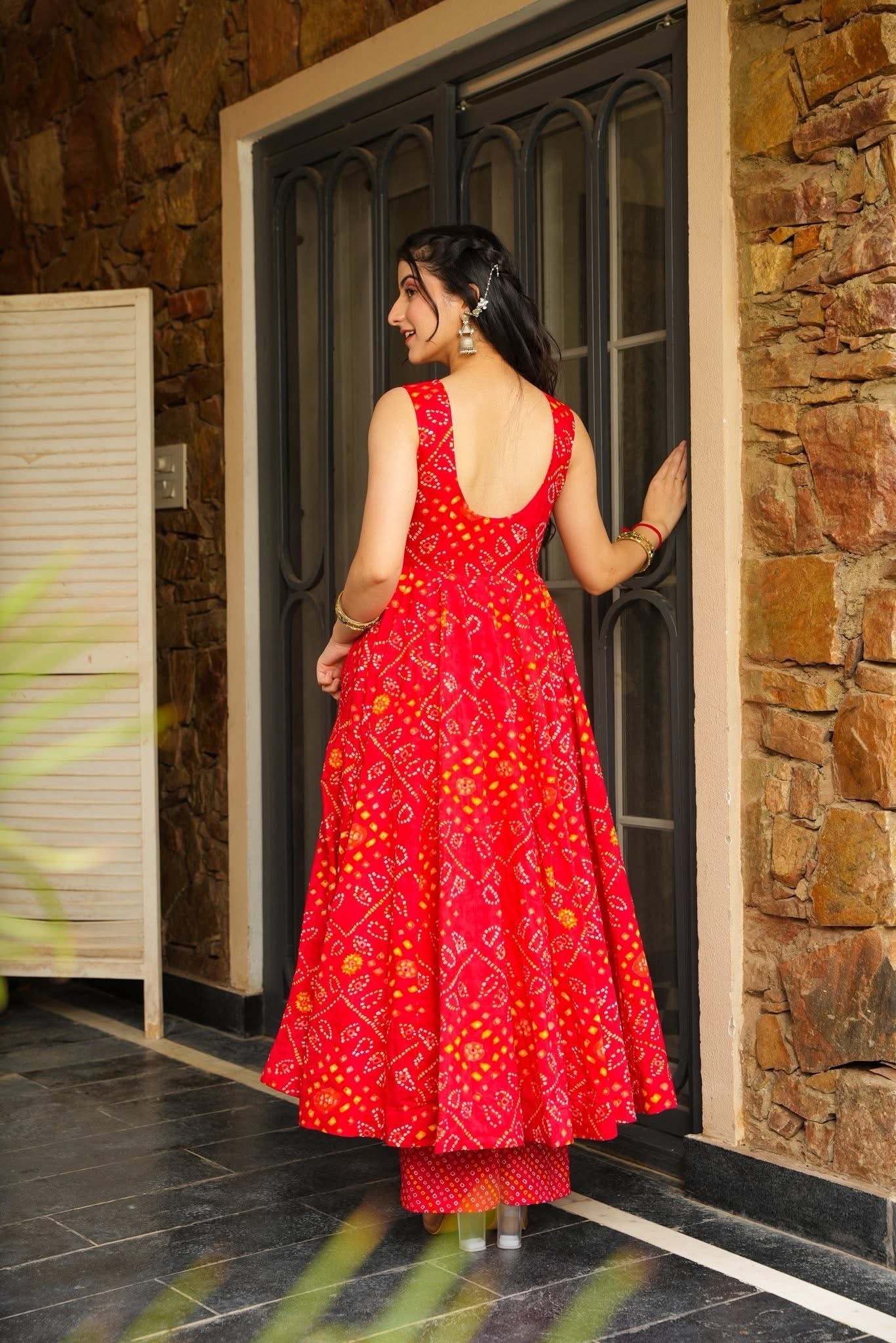 Bandhani Swirl Kurta Palazzo Set