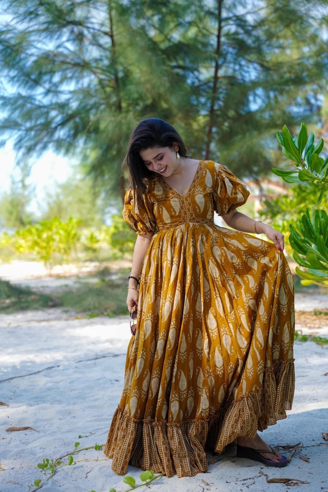 Sail yellow cotton maxi